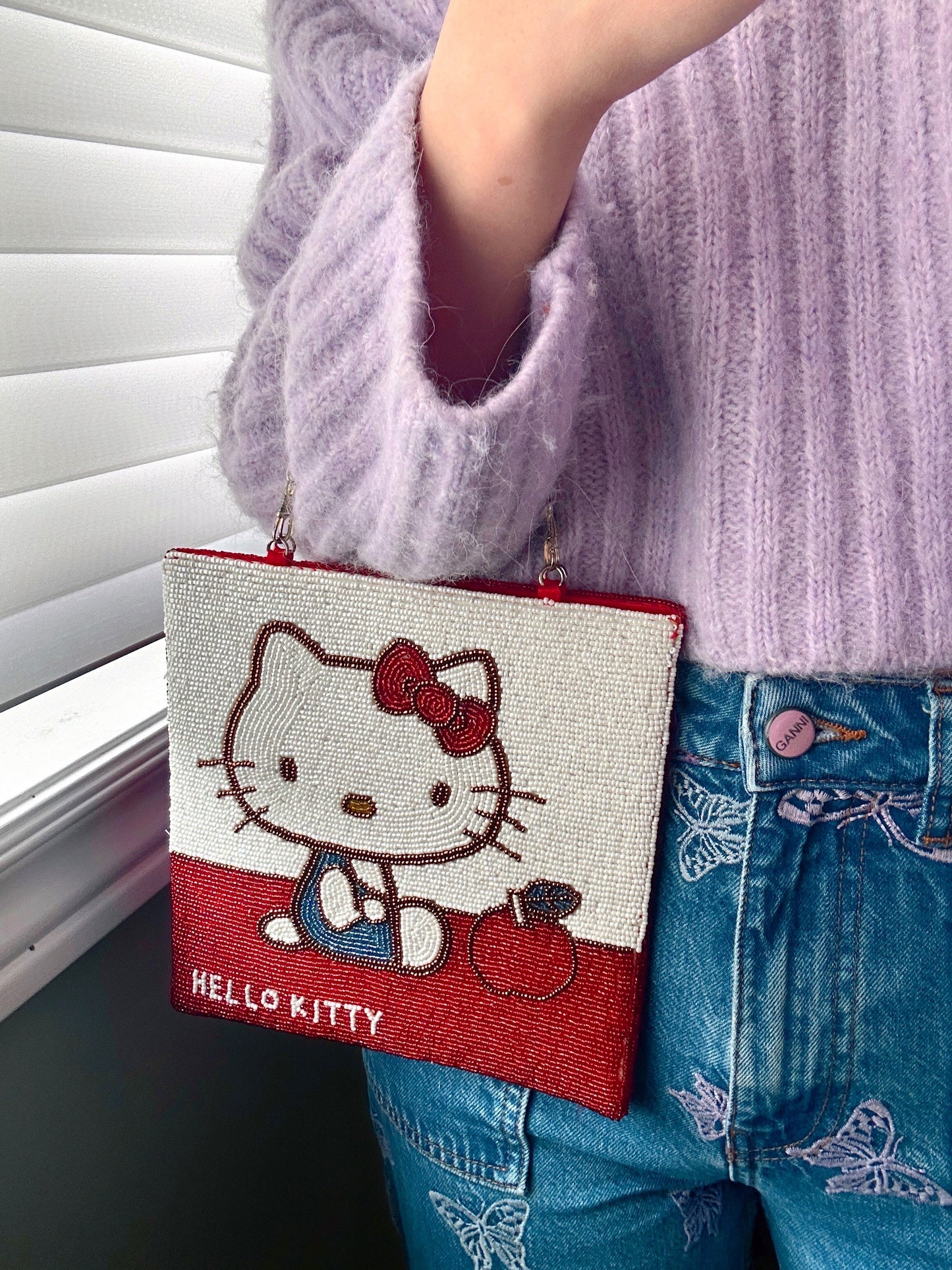 Beaded Hello Kitty Pouch Bag with Box