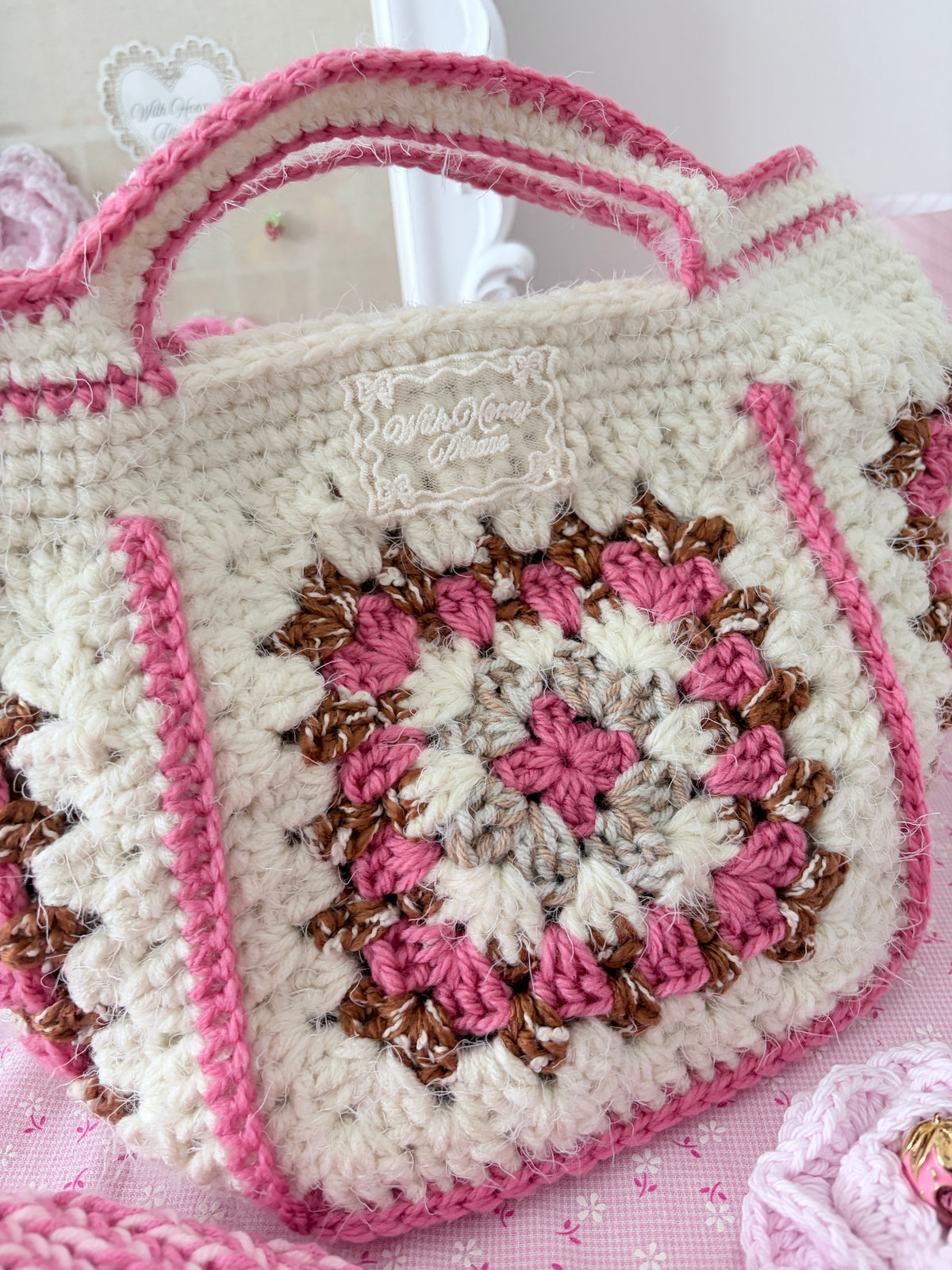 Crochet Granny Square Tote