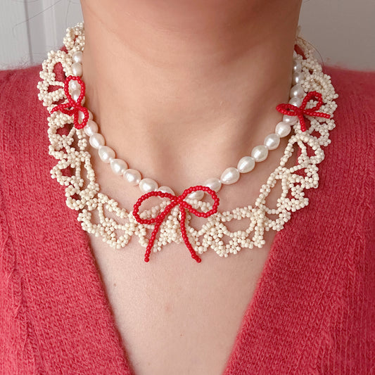 Pretty in Bows (Red/Cream)