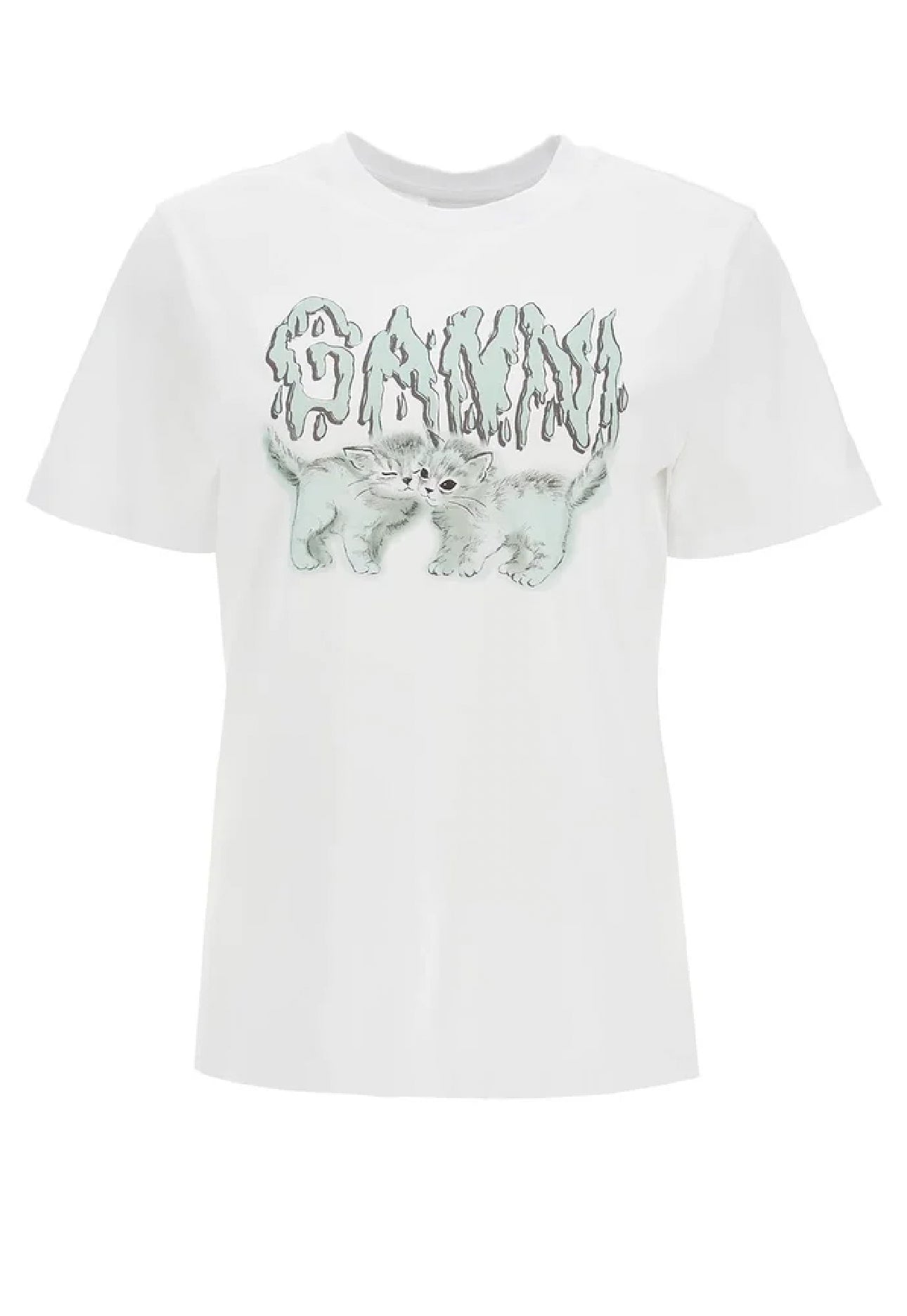 Graphic Cat Logo Printed T-Shirt