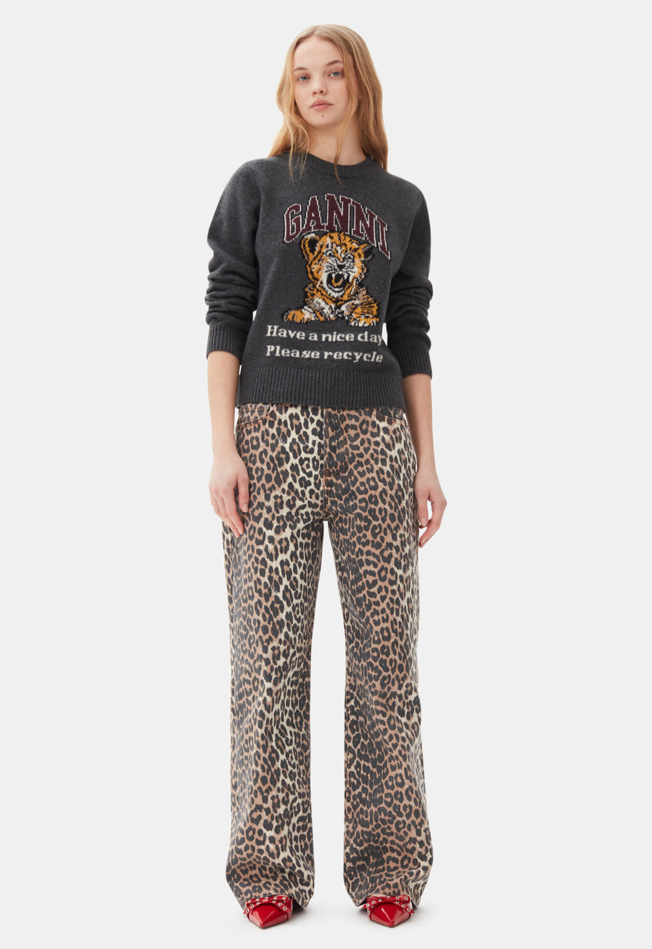 Dark Grey Graphic Tiger Jumper