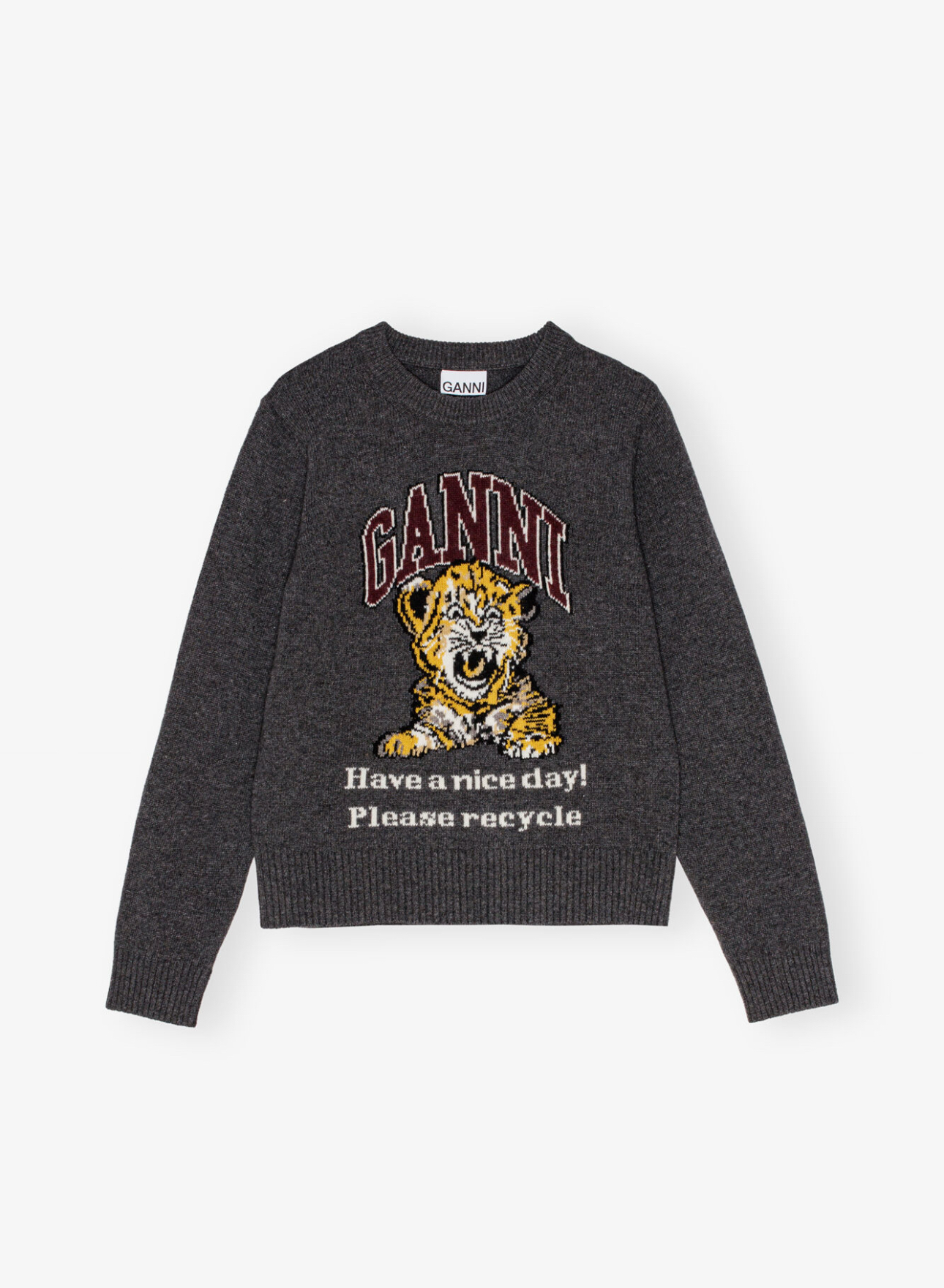 Dark Grey Graphic Tiger Jumper