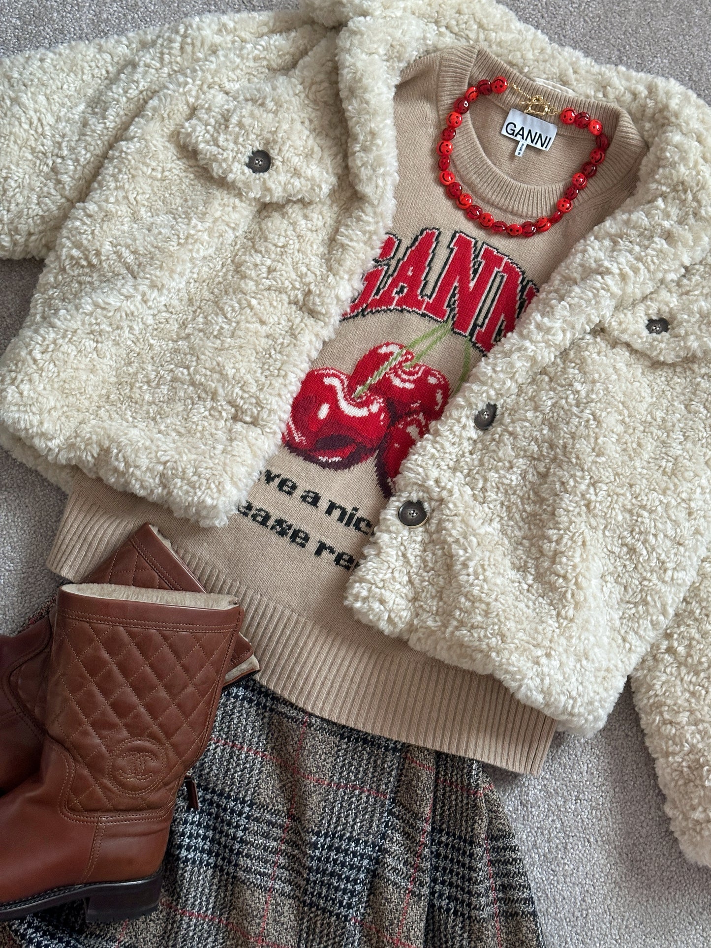 Camel Graphic Cherry Jumper