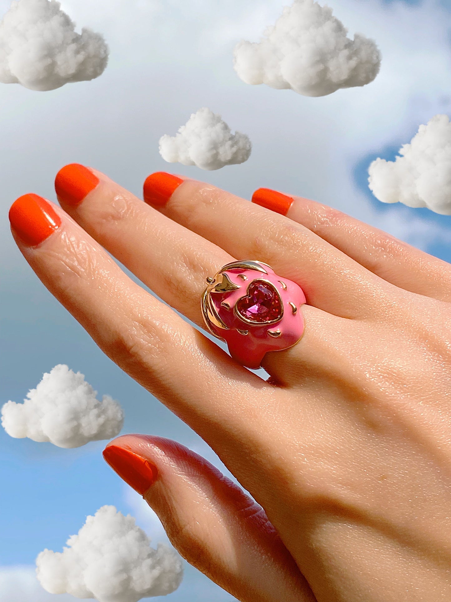 Strawberry Secret Enamel Ring