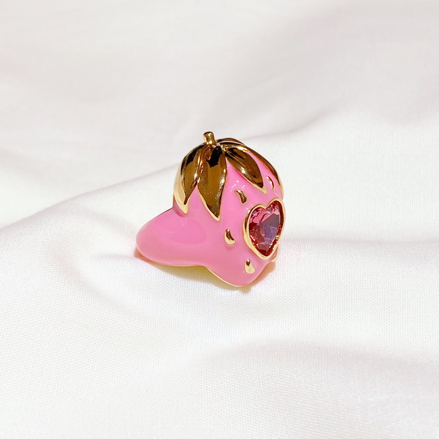 Strawberry Secret Enamel Ring