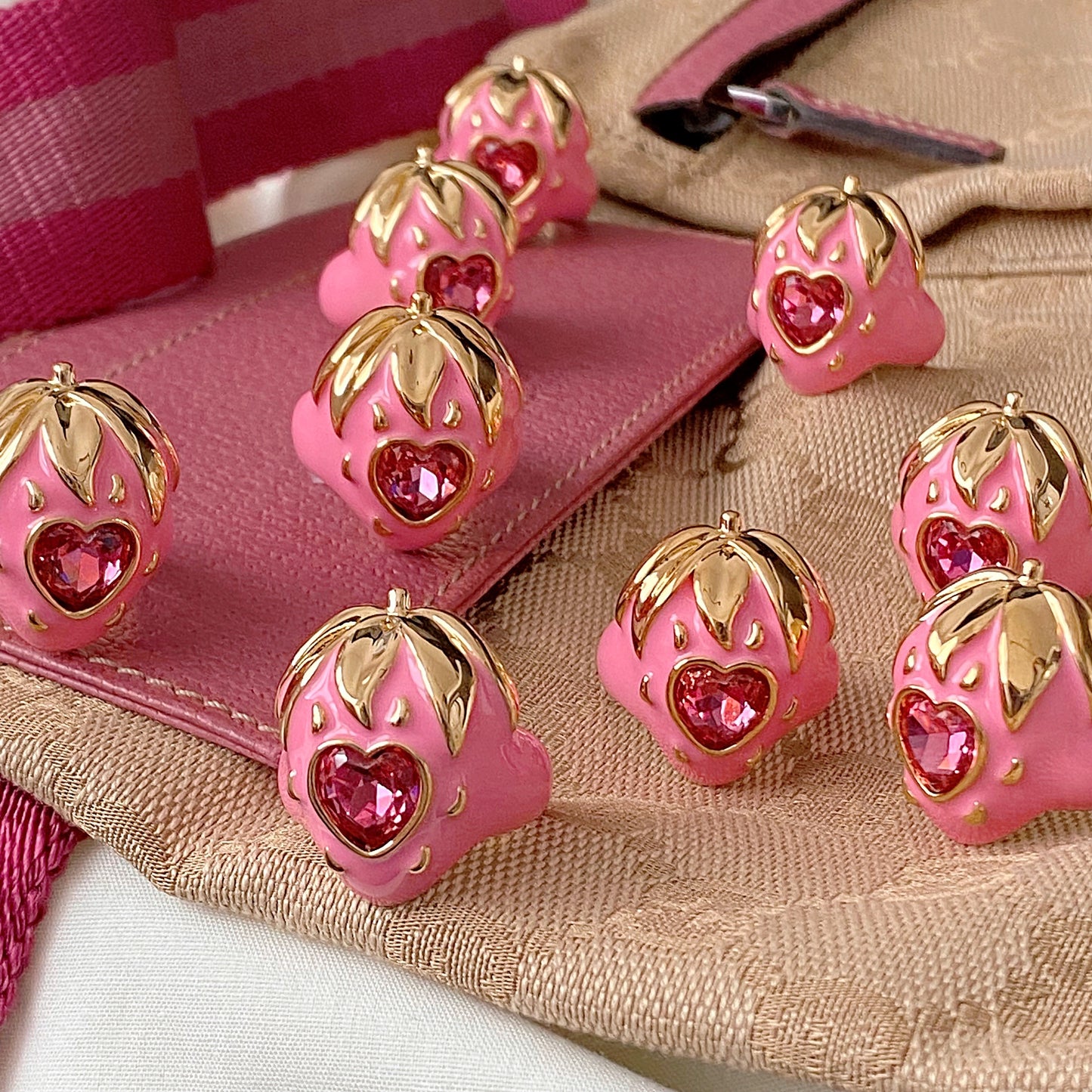 Strawberry Secret Enamel Ring