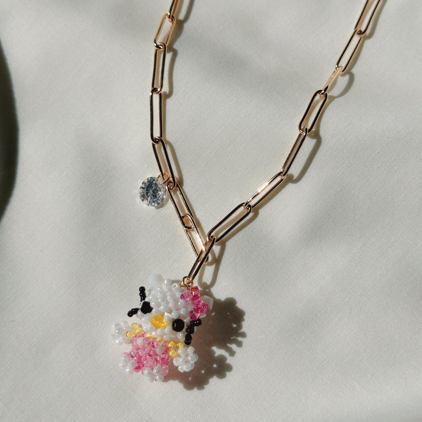 Hand beaded Hello Kitty Chain Necklace