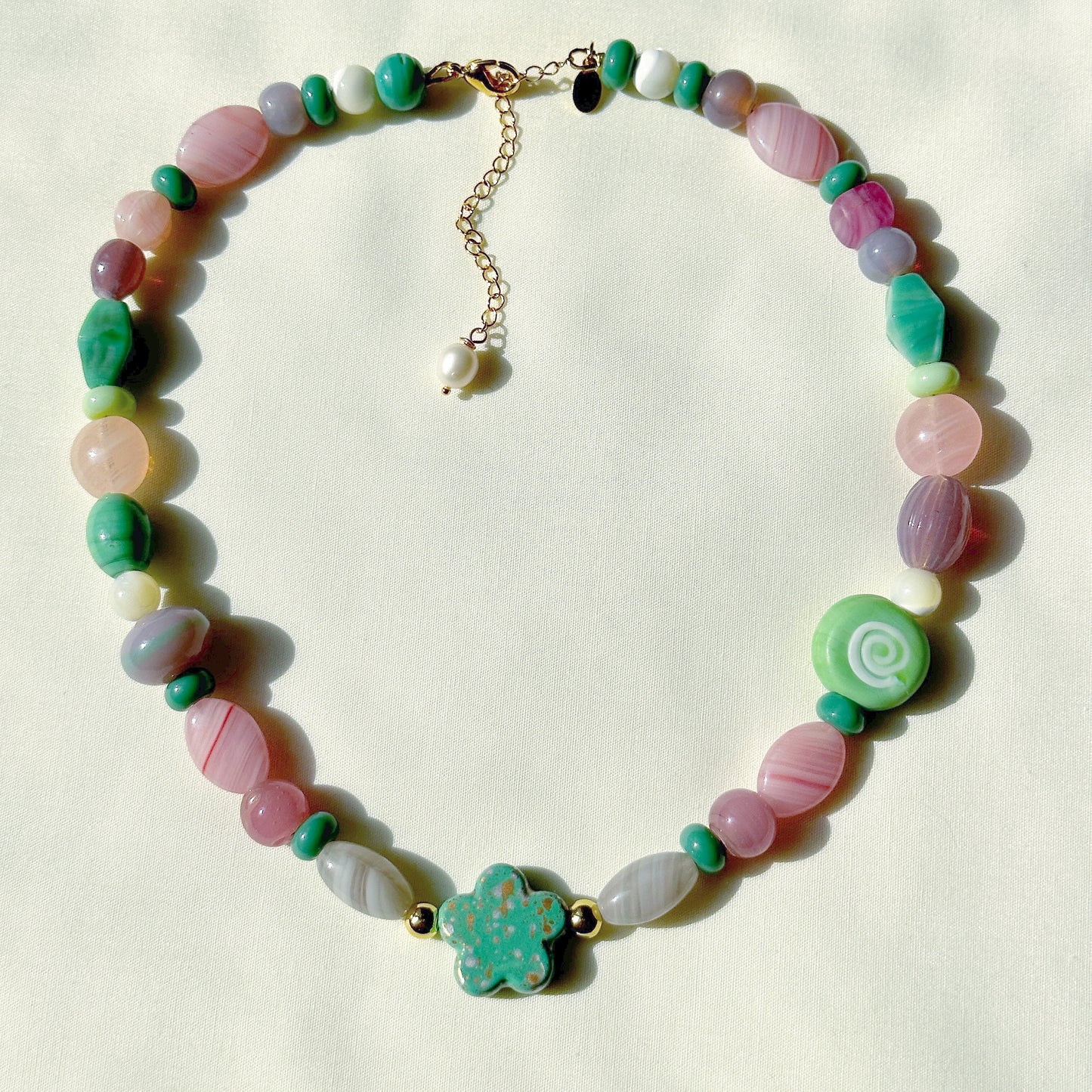 Sage Green Flower Necklace