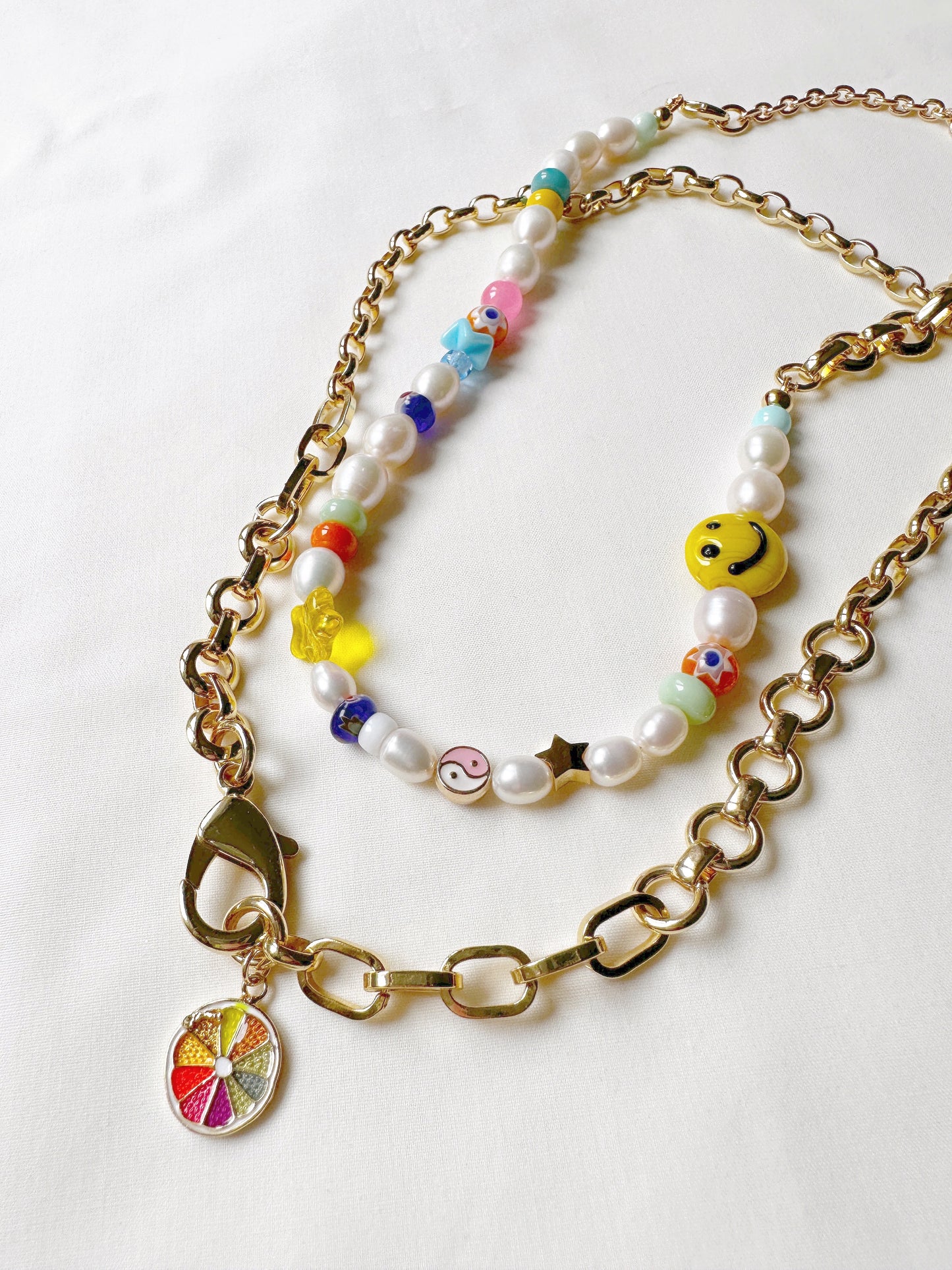 Citrus Soda Mixed Chain Necklace