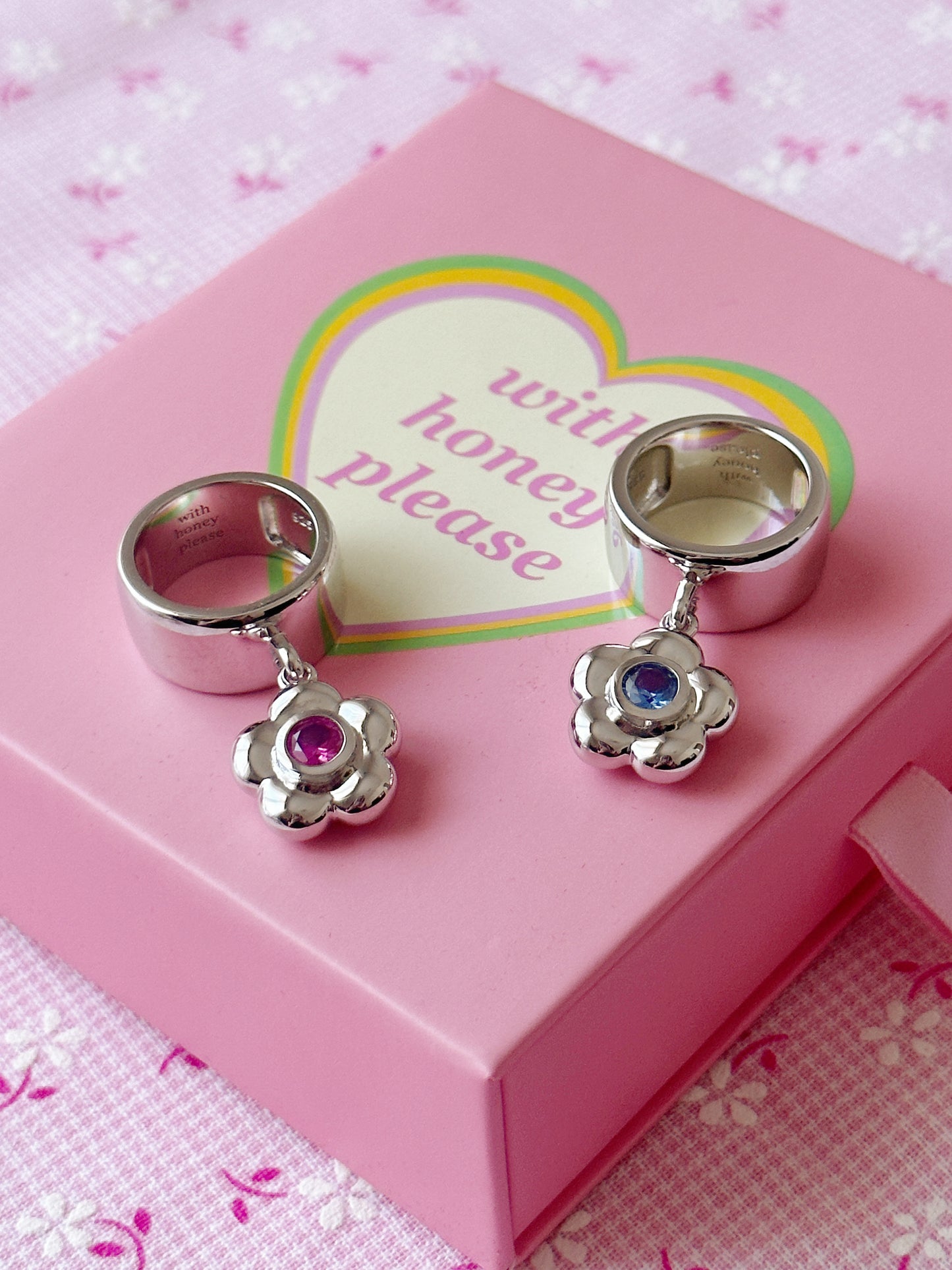 Flower Power Puff Solid Sterling Silver Ring