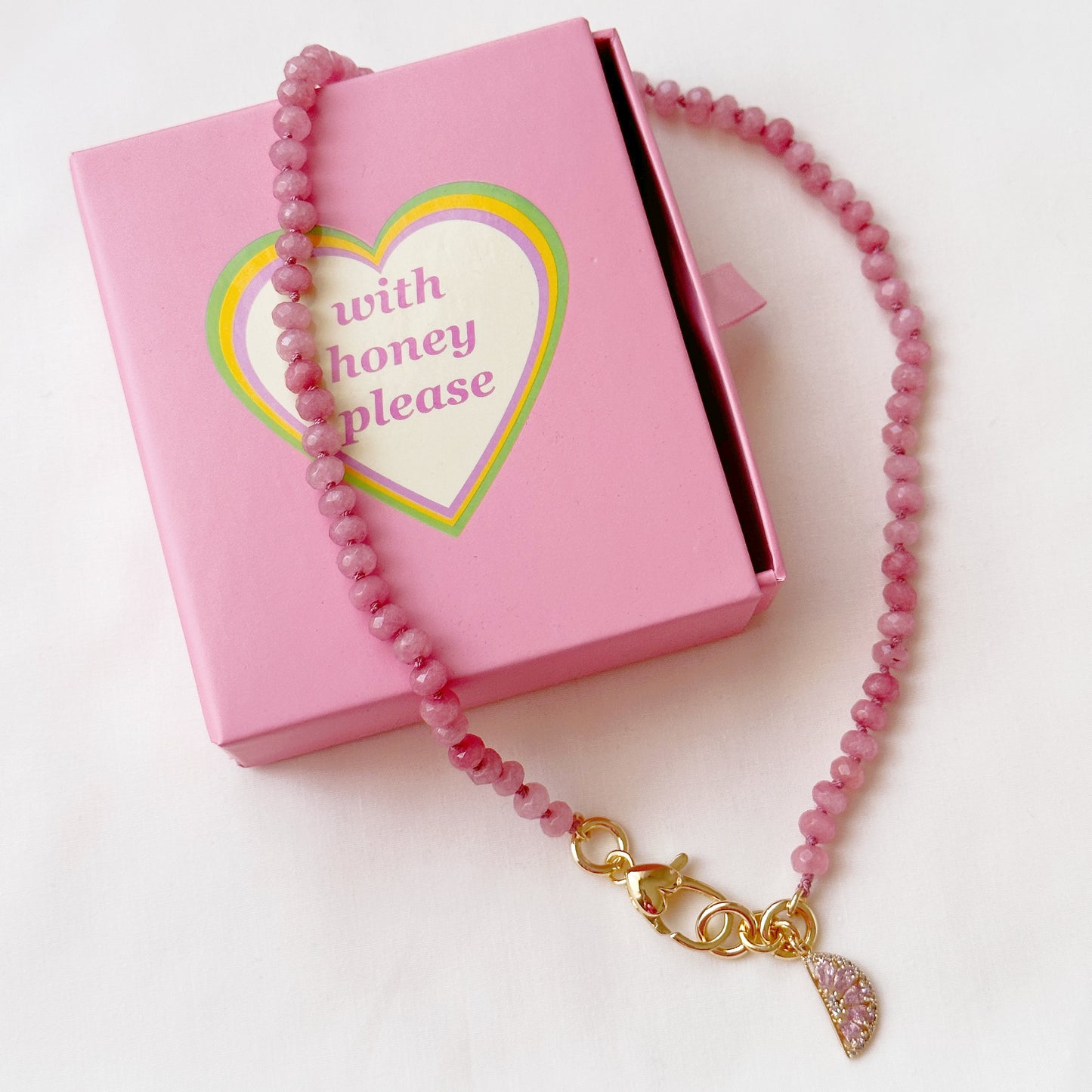 Pink Fizz Rose Quartz Hand Knotted Necklace
