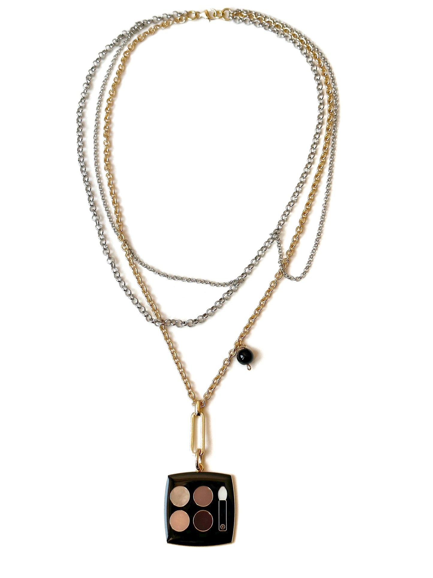 Chanel Eyeshadow Quad Charm Long Necklace