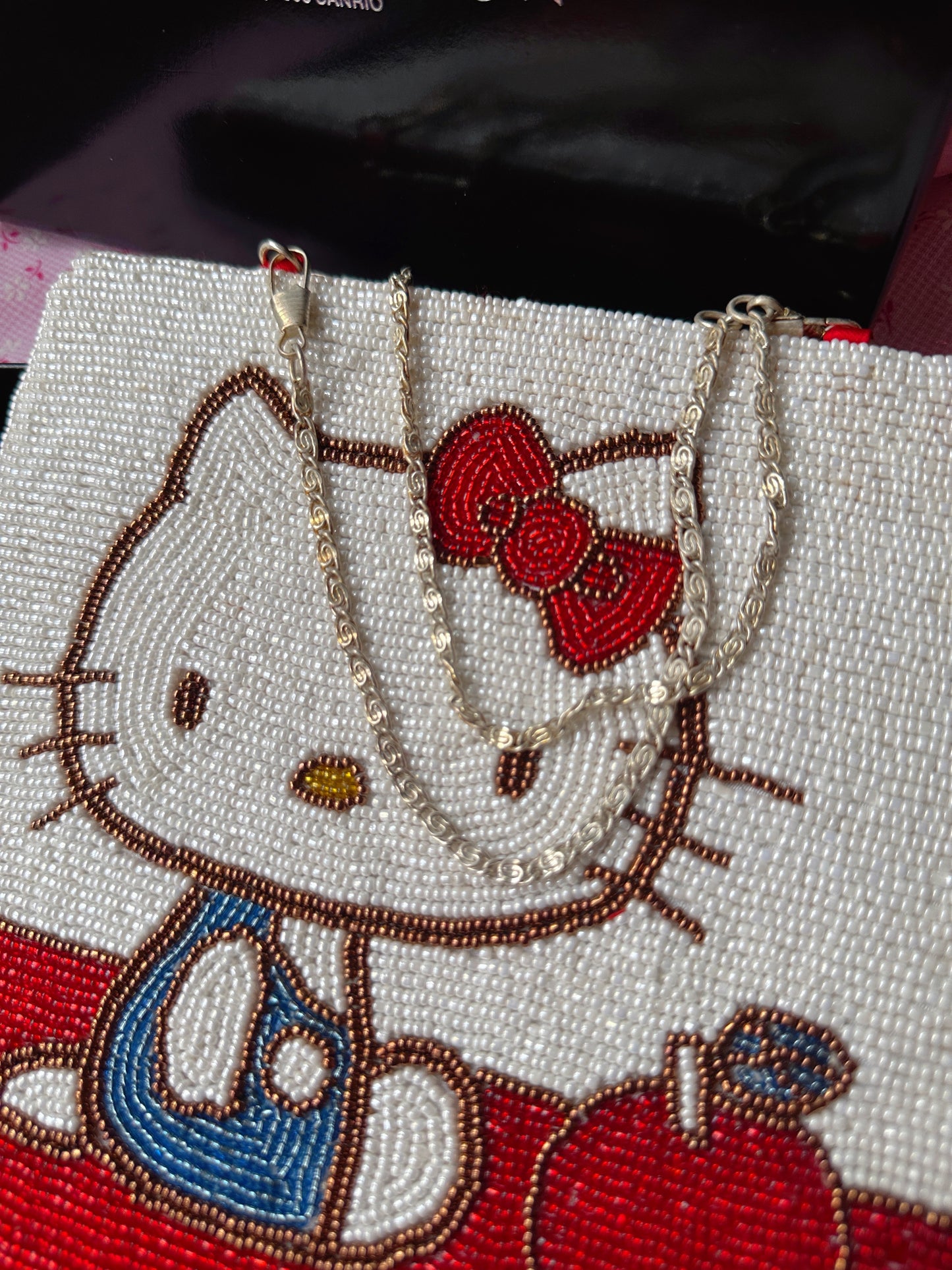Beaded Hello Kitty Pouch Bag with Box