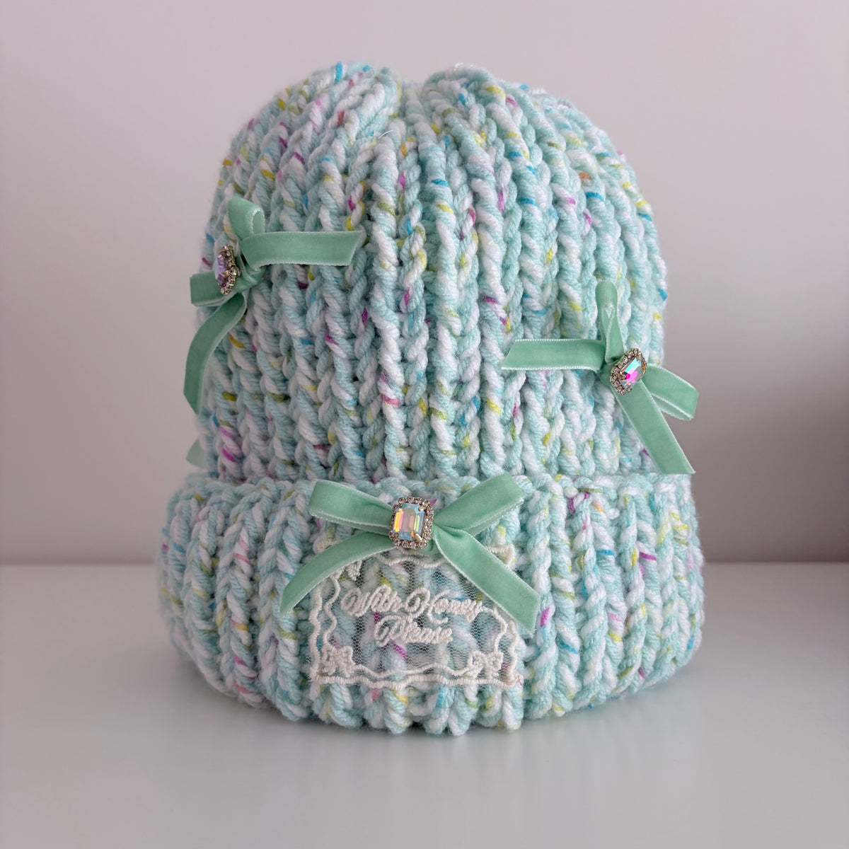 Knit Beanie (Mint Candy)
