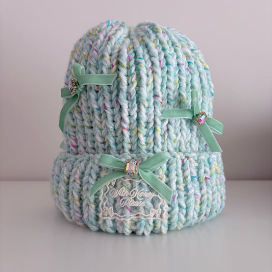 Knit Beanie (Mint Candy)