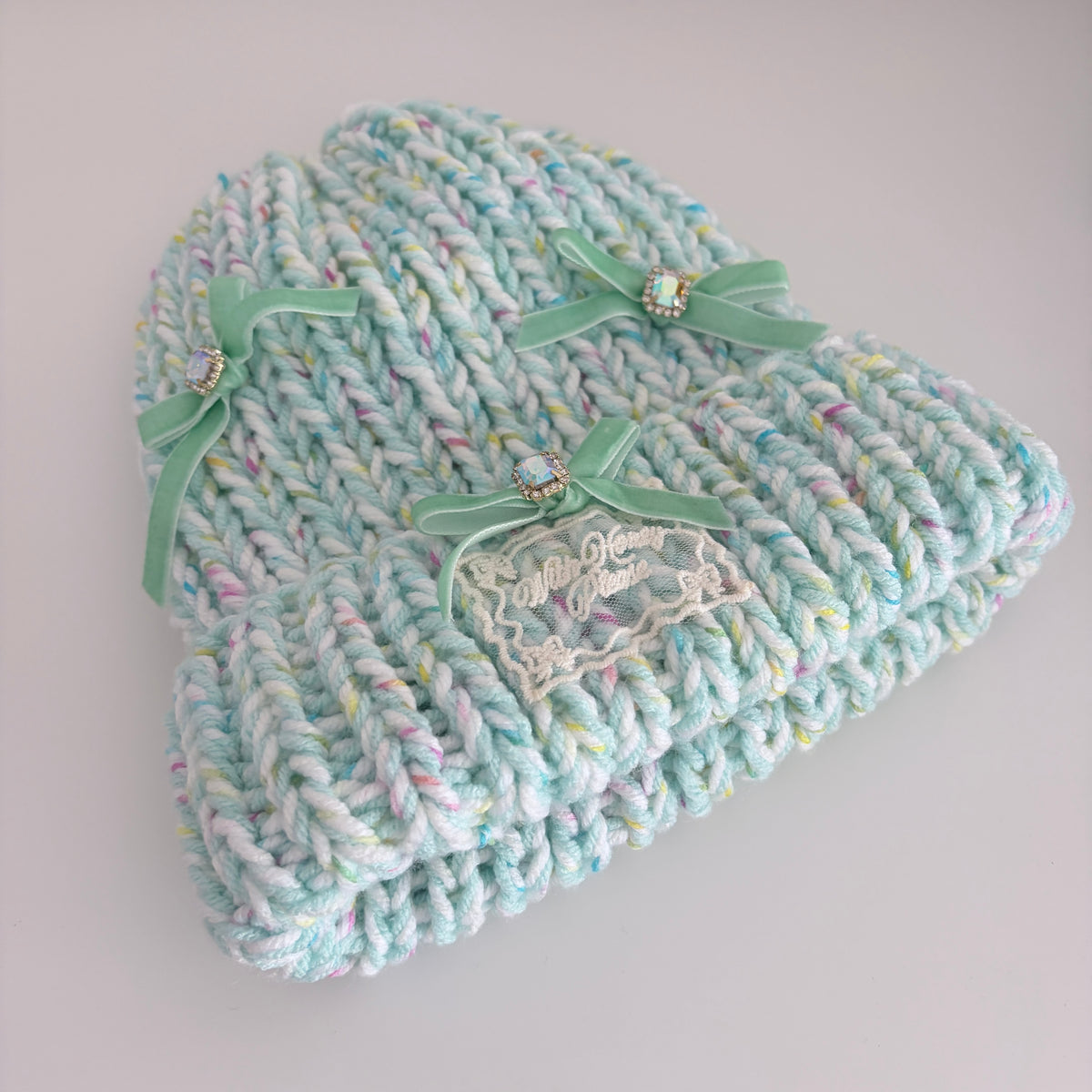 Knit Beanie (Mint Candy)