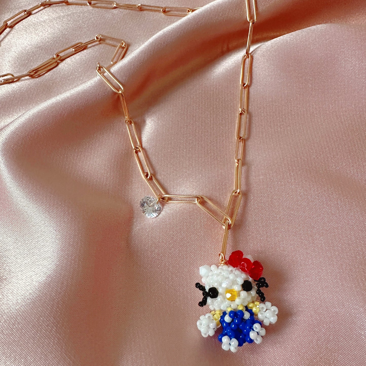 Hand beaded Hello Kitty Chain Necklace
