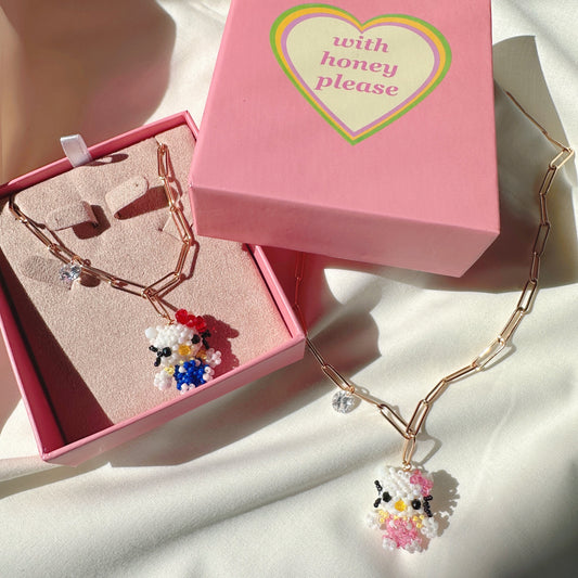 Hand beaded Hello Kitty Chain Necklace