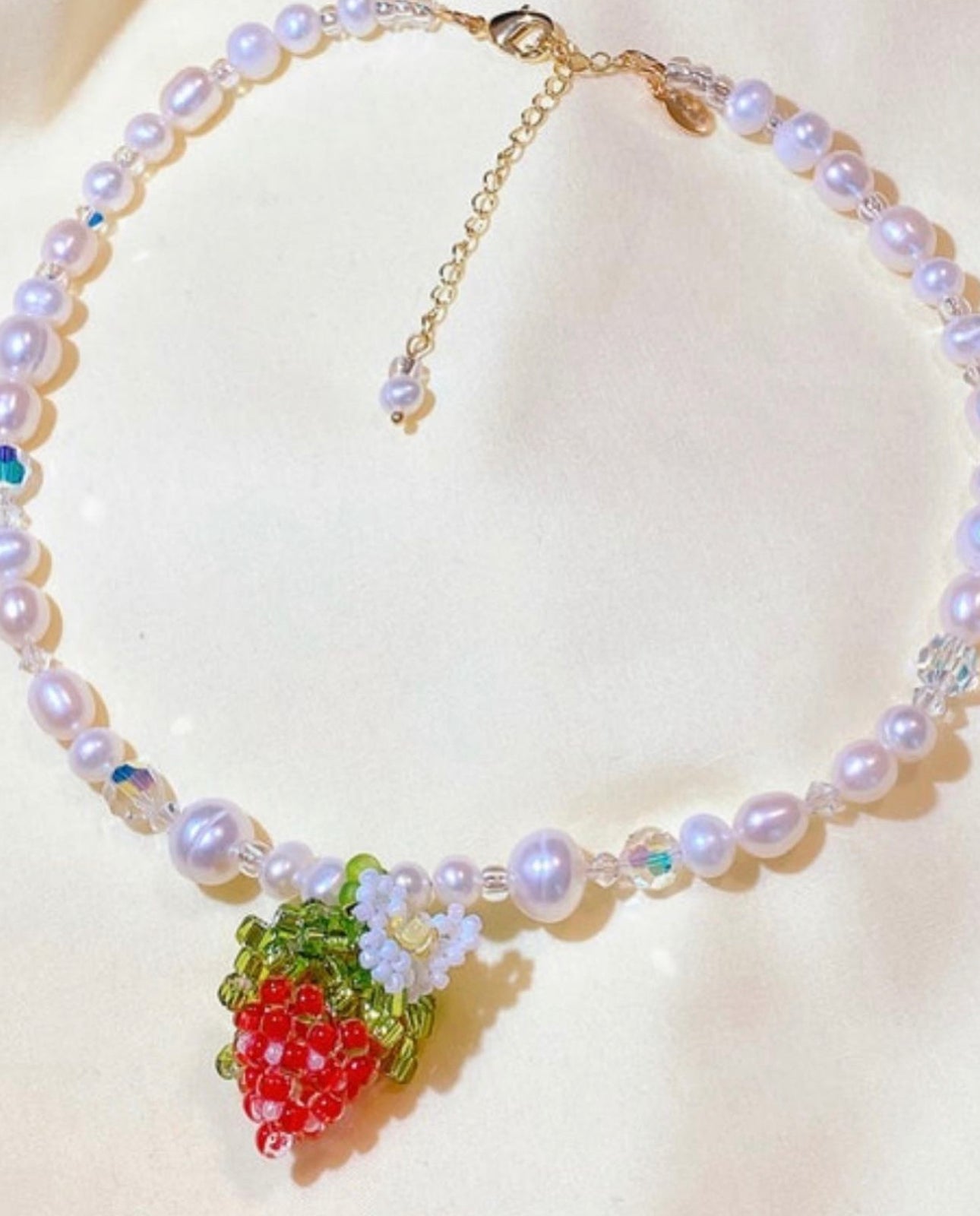 Signature Strawberry Pearl Necklace - Made to Order