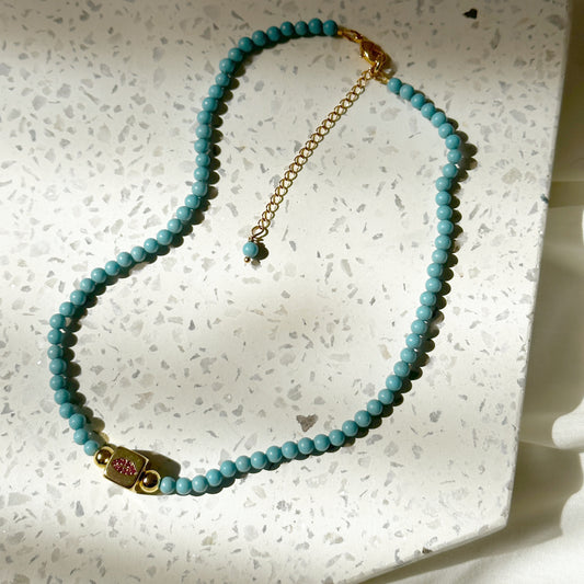 Turquoise Dice Necklace