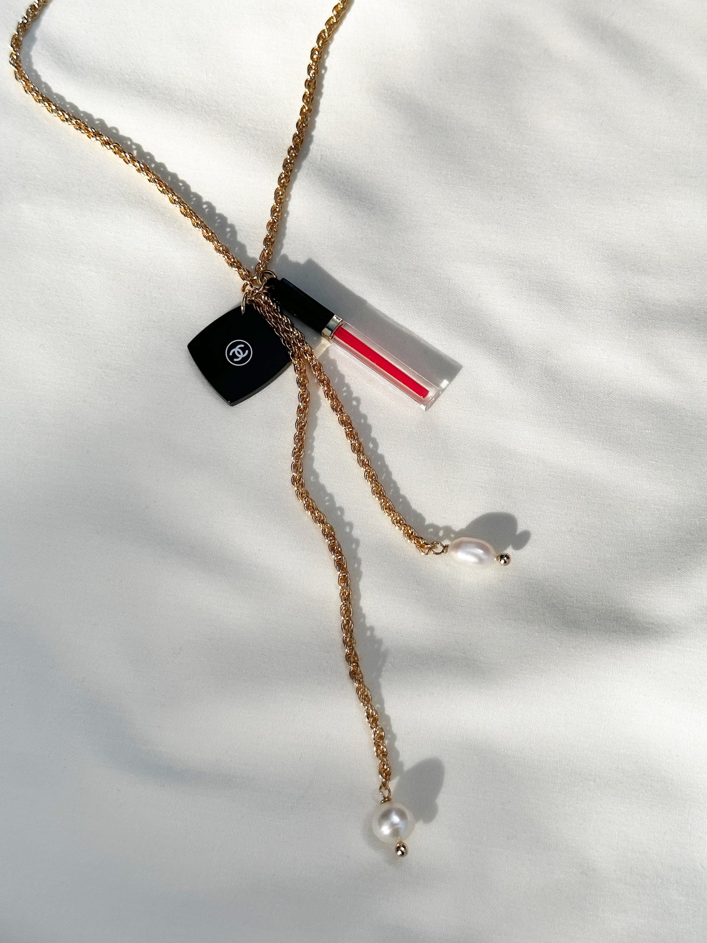 Chanel Mirror & Lipstick Long Necklace