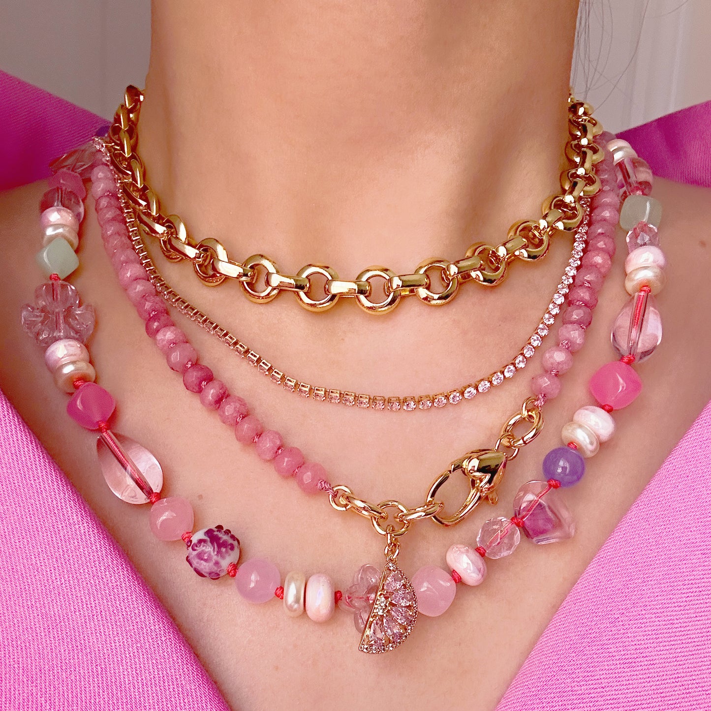 Barbie’s Pink Dream Hand Knotted Necklace
